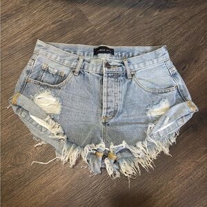 Mustard Seed High Rise Distressed Cut Off Denim Jean Shorts